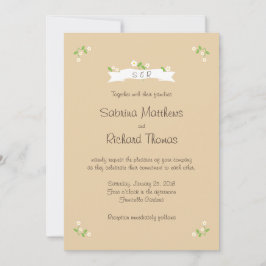 Illustrierter Cartoon Couple Portrait Hochzeit Einladung