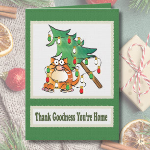 Illustrierter Chat Cartoon Red Green Weihnachtskar Karte