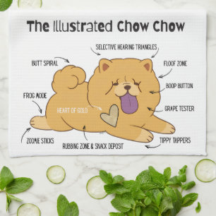 ILLUSTRIERTER CHOW GESCHIRRTUCH