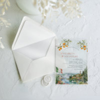 Illustrierter Comer See Hochzeit Italien