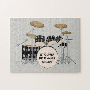 Illustrierter Drum Set Hintergrund Puzzle