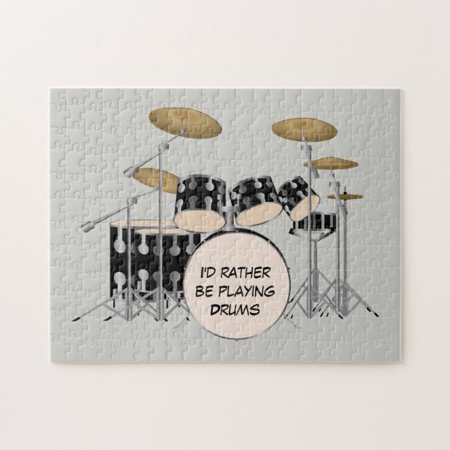 Illustrierter Drum Set Hintergrund Puzzle (Horizontal)