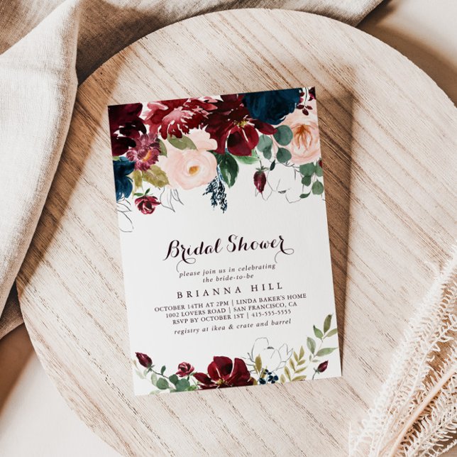 Illustrierter Fall Blumenbeere Brautparty Einladung (Von Creator hochgeladen)