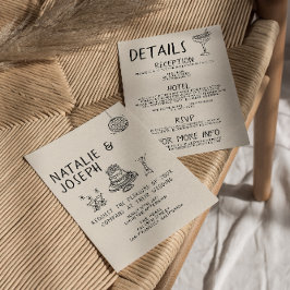 Illustrierter handgeschriebener Kuchen in einer Ho Einladung