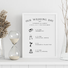 Illustrierter Hochzeitstag Poster