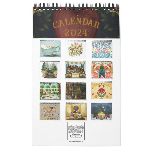 illustrierter Kalender 2024 von Giao Williams (Rückseite)