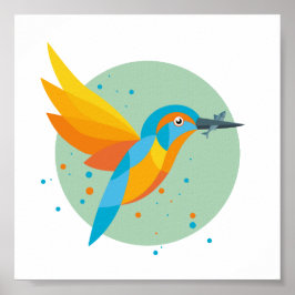 Illustrierter Kingfisher Poster