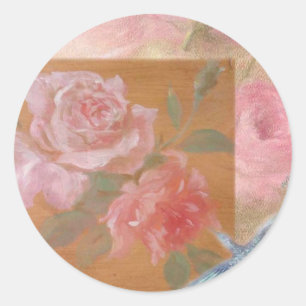 illustrierter KolibriRosen Gewohnheitsaufkleber Runder Aufkleber