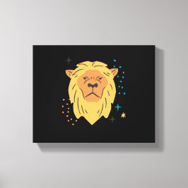 Illustrierter Lion Head Leinwanddruck