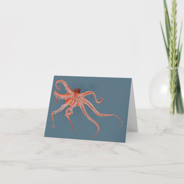 Illustrierter Oktopus Karte (Vorderseite)