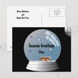 Illustrierter Personalisierter SnowGlobe-Benutzerd Postkarte