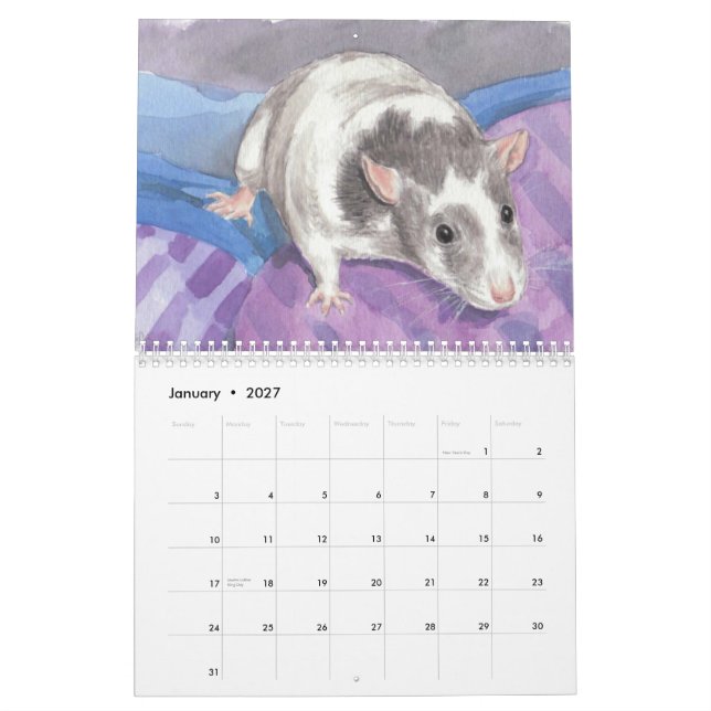 Illustrierter Ratten-Porträt-Kalender 2011 Kalender (Jan 2027)