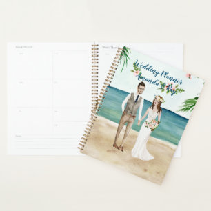 Illustrierter Strand Hochzeit Planer