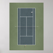 Illustrierter Tennisplatz von oben