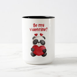 Illustrierter Valentinstag in Rot und Schwarz Zweifarbige Tasse