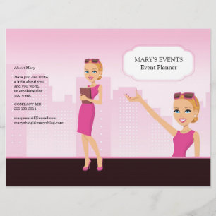 Illustrierter weiblicher Flyer - ungefaltet (Sie f