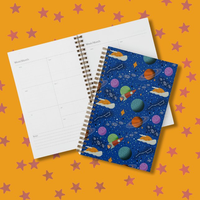 Illustrierter Weltraum-Muster-Planeten Planer (Von Creator hochgeladen)