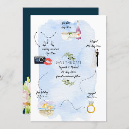 Illustrierter Zeitplan für unser Treffen Save the Einladung