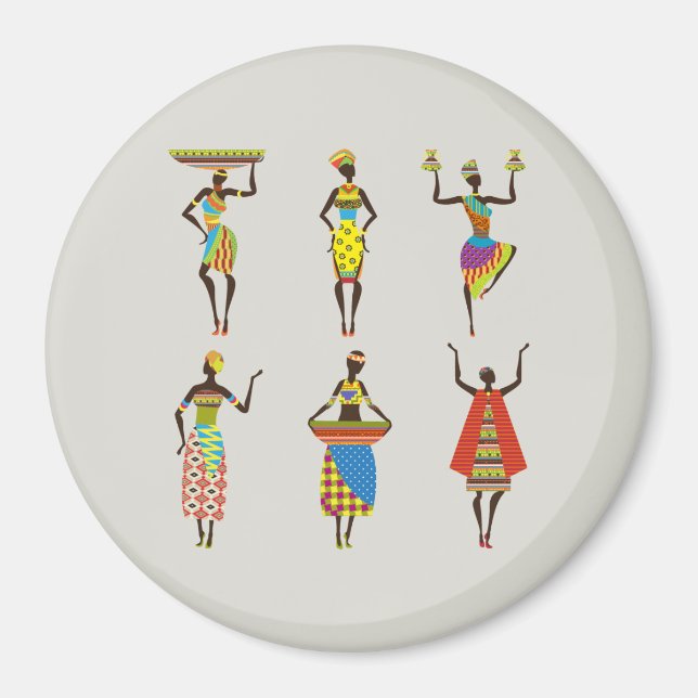 Illustriertes afrikanisches Frauenmagnet Magnet (Vorne)