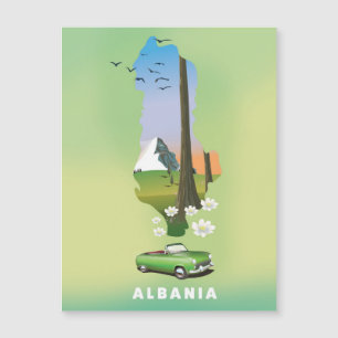 Illustriertes Albanien-Reiseposter Magnetkarte