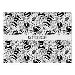 Illustriertes Bienenmuster Personalisierte Färbung Poster