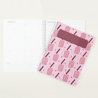 Illustriertes Bleistift- und Notizpapier-Muster Ro Planer