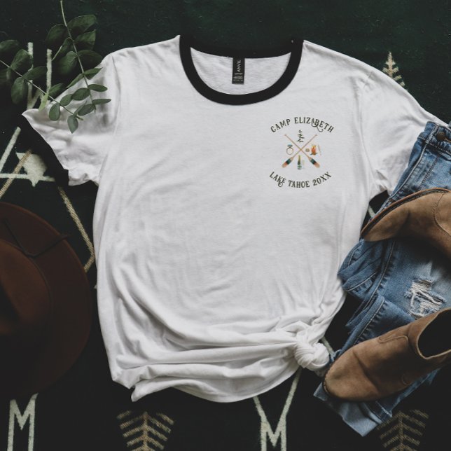 Illustriertes Camping | Bachelorette Bridesmaid T-Shirt (Von Creator hochgeladen)