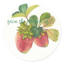 Illustriertes Erdbeeretikett