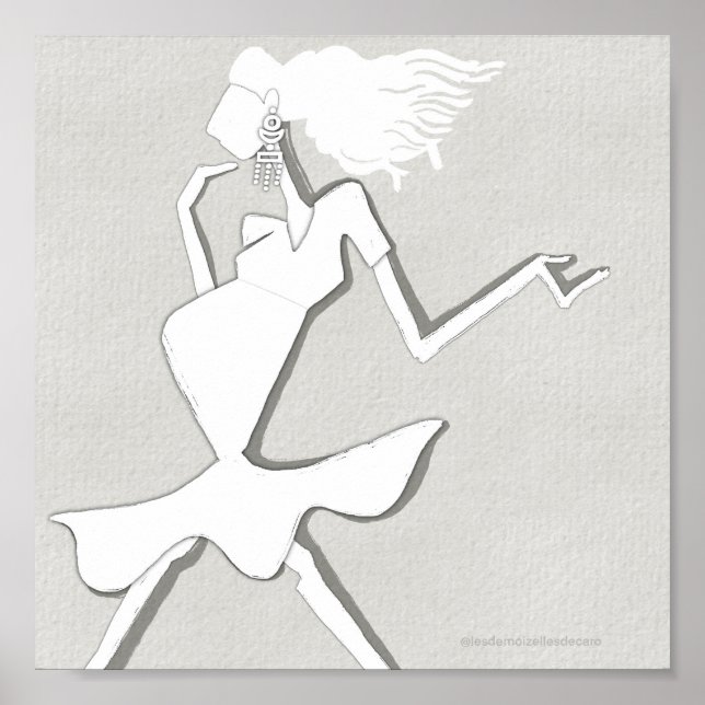 Illustriertes Fashion Woman Coloring Page Poster (Vorne)