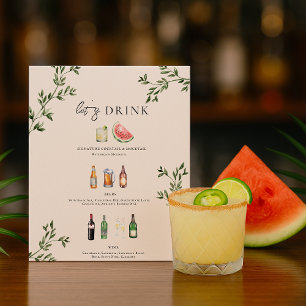 Illustriertes Hochzeitstil-Bar-Poster Poster