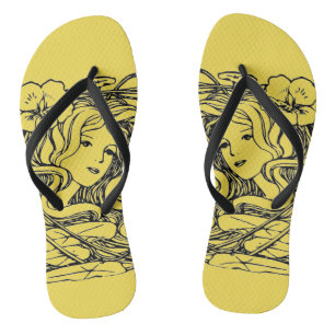 Illustriertes Kunstwerk der verzauberten Lady Fant Flip Flops