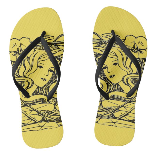 Illustriertes Kunstwerk der verzauberten Lady Fant Flip Flops (Fußbett)