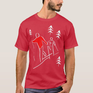Illustriertes Langlaufdesign Winterspion T-Shirt
