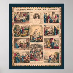 Illustriertes Leben Christi 1856 Lithograph Poster
