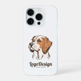 Illustriertes Logo eines Hundekopfes im Profil iPhone 16 Pro Hülle
