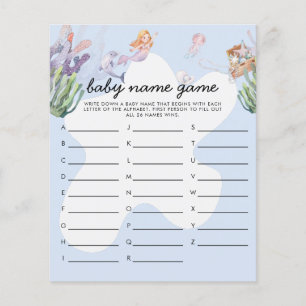 Illustriertes Mermaid Baby Showspiel Name Game