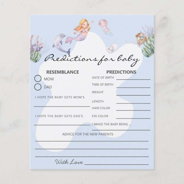 Illustriertes Mermaid Prediction Baby Shooting Gam (Vorderseite)