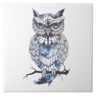 Illustriertes Owl-Design Fliese