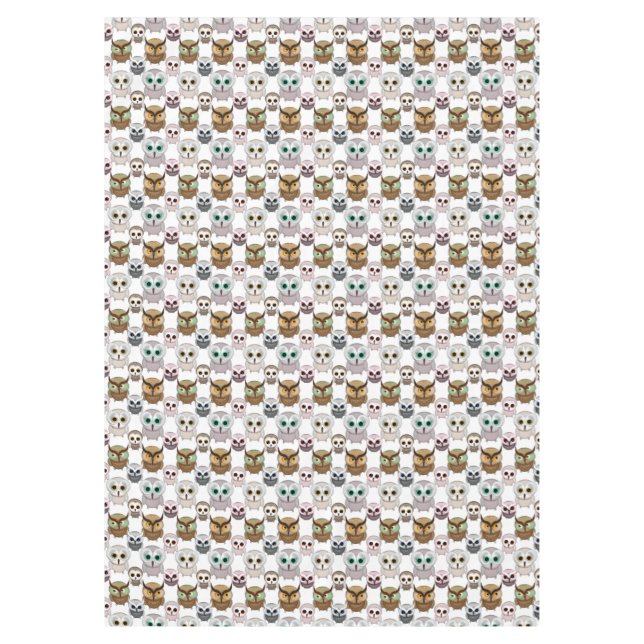 Illustriertes Owls-Muster Tischdecke (Vorderseite)