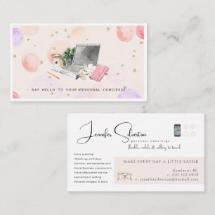 Illustriertes persönliches Concierge-Logo für Wass Visitenkarte