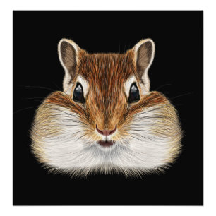 Illustriertes Porträt von Chipmunk. Fotodruck