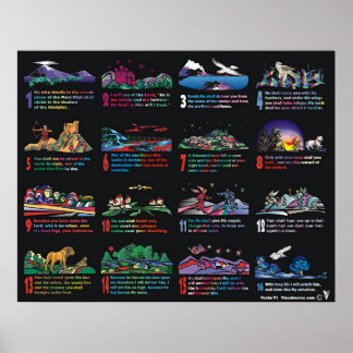 Illustriertes Psalm 91 Poster