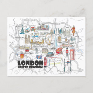 Illustriertes Reisen nach London Postkarte