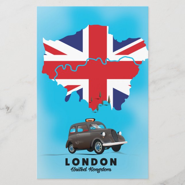 Illustriertes Reiseplakat London Briefpapier (Vorderseite)