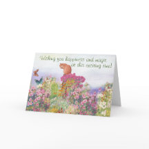 Illustriertes Tabby im Garten Individuelle Glückwü