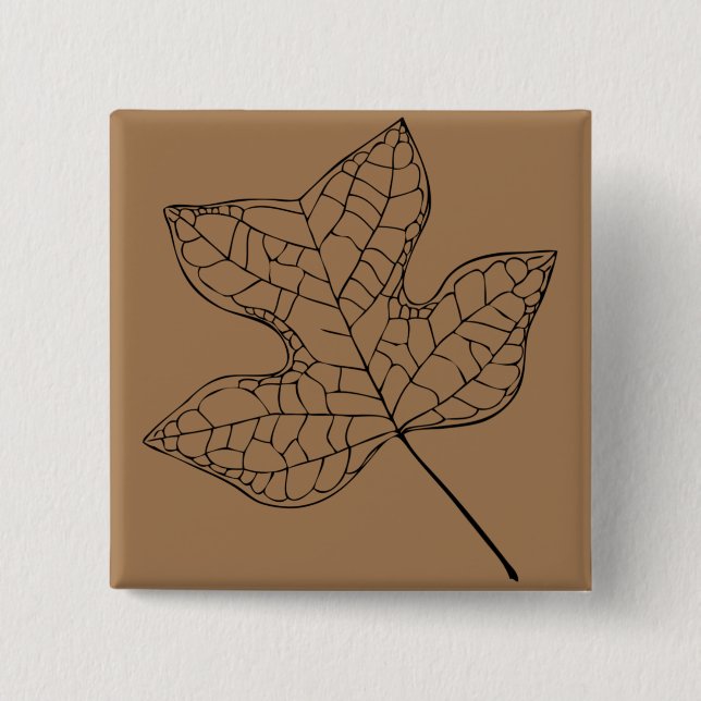 Illustriertes Tulip Tree Leaf Button (Vorderseite)