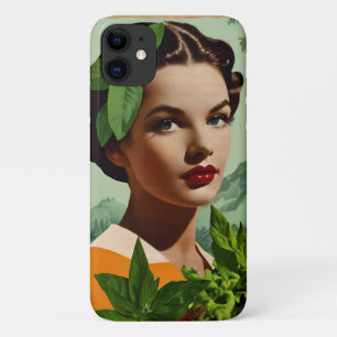 Illustriertes Vintage-Frauenporträt Case-Mate iPhone Hülle