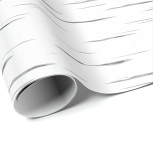 Illustriertes, weißes, graues Birkenmuster  Muster Geschenkpapier