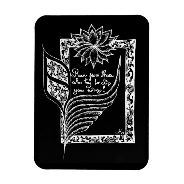 Illustriertes Zitat von inspirierenden roten Flags Magnet (Vertikal)