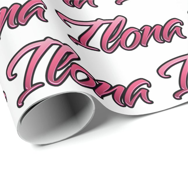 Ilona faded pink personalisiertes Geschenkpapier (Rolleneckpunkt)